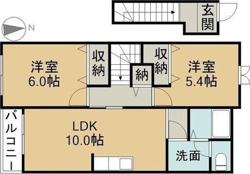 アンテプリマ(2LDK/2階)の間取り写真