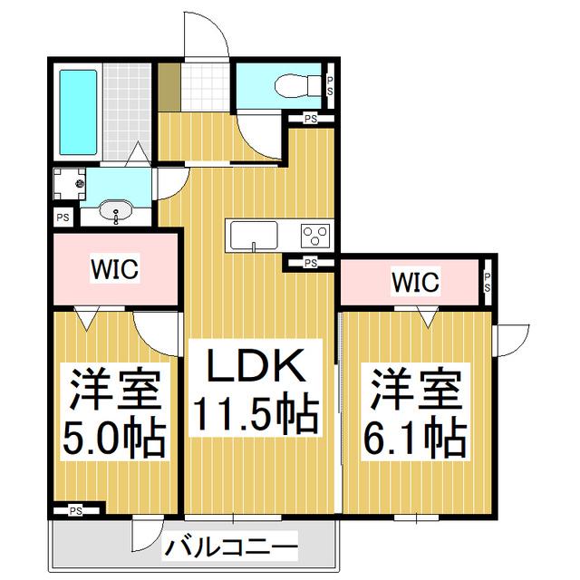 GLANZ HASEGAWA(2LDK/3階)の間取り写真