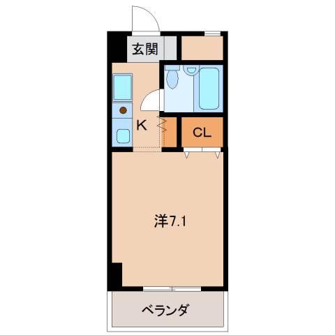 シェトワ城東(1K/7階)の間取り写真