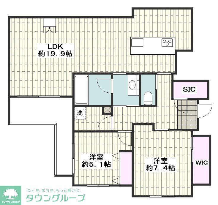 LUXE白壁(2LDK/2階)の間取り写真