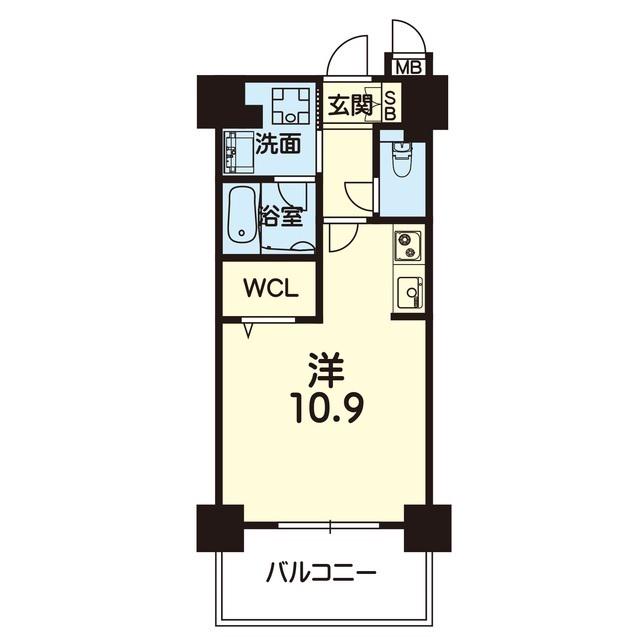 エンクレスト新屋敷(ワンルーム/11階)の間取り写真