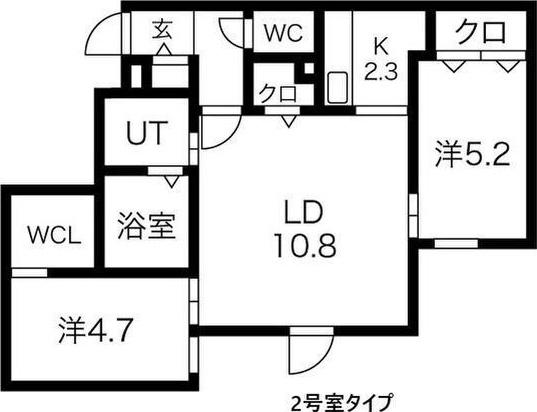 LE CLAIR MINAMIMARUYAMA(2LDK/1階)の間取り写真