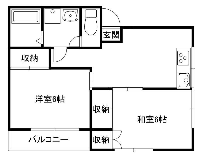 コーポクレイン(2DK/2階)の間取り写真