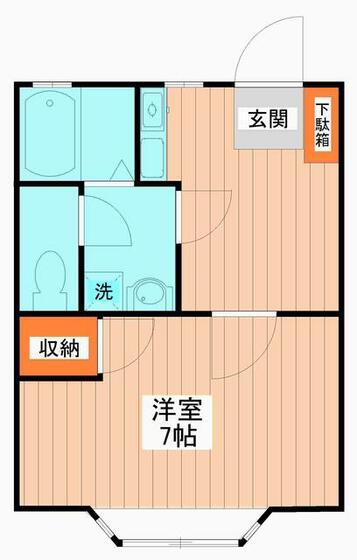 クレエール(1K/1階)の間取り写真
