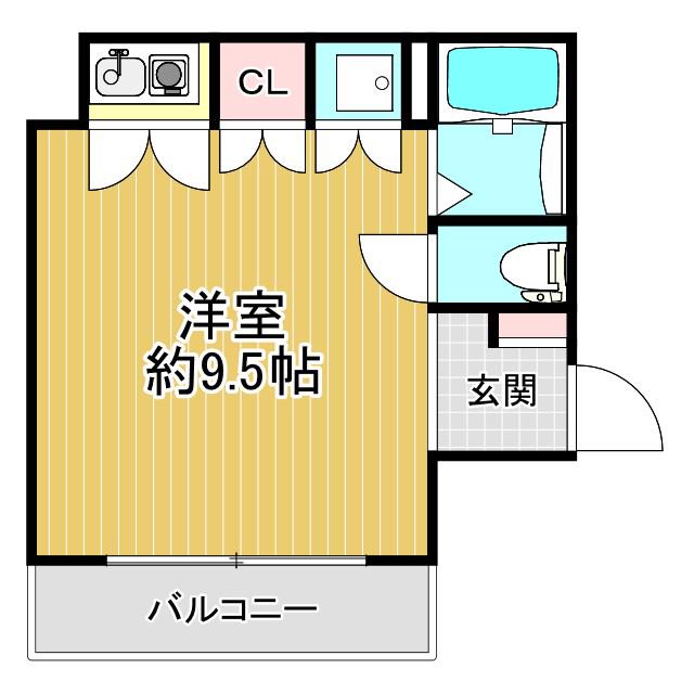 六甲グランドライオンズII号館(ワンルーム/4階)の間取り写真