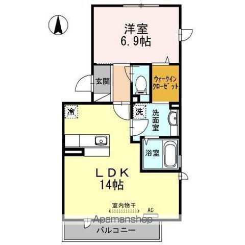 RE・EARTHの杜 にじ(1LDK/2階)の間取り写真