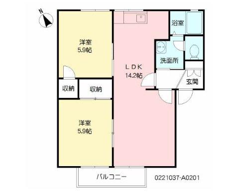 ダイアンサスK  I(2LDK/2階)の間取り写真