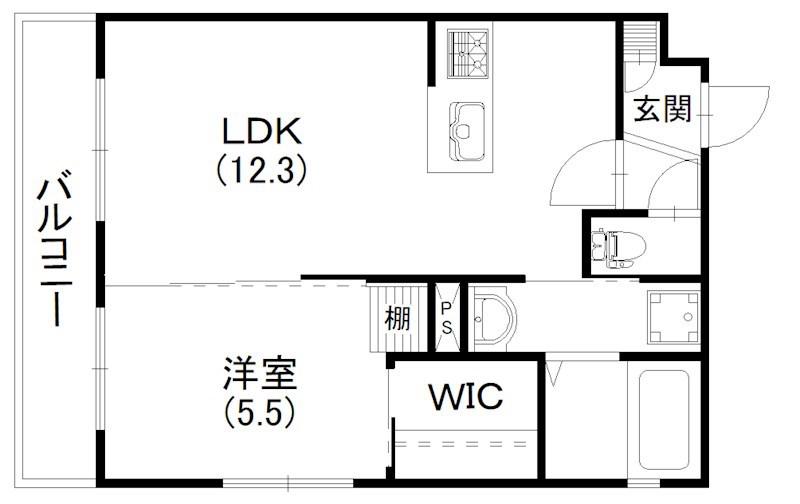 サクラーレ(1LDK/4階)の間取り写真