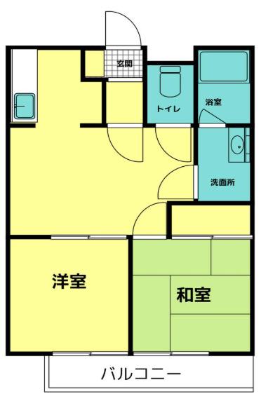 ロイヤルクレスト初石(2DK/2階)の間取り写真