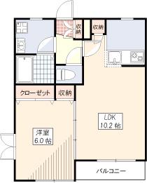 メゾンクレール(1LDK/2階)の間取り写真