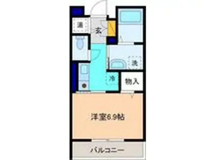 マストテラス金沢長土塀(1K/1階)の間取り写真