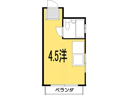 ポラリス桜井II(ワンルーム/2階)の間取り写真