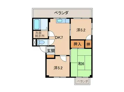 エメラルドハイツ(3DK/3階)の間取り写真