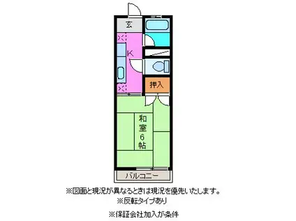 コーポ小田倉(1K/2階)の間取り写真