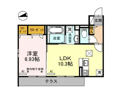 セッティエーム高崎 A(1LDK/1階)の間取り写真
