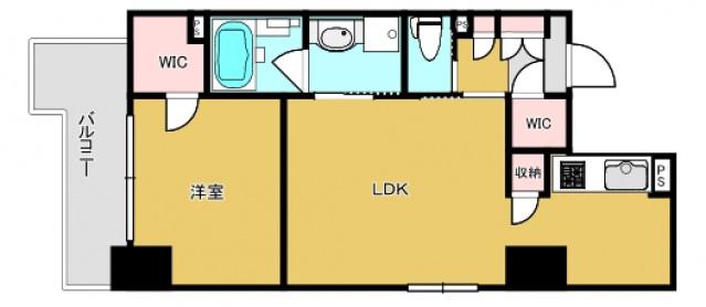 アルカディアSAIJYO (1LDK/7階)の間取り写真