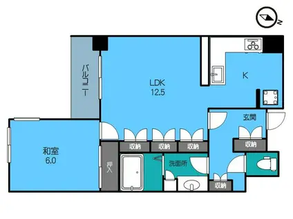 ロイヤルマンション(1LDK/5階)の間取り写真