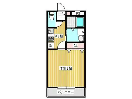 フロントハウス阿賀(1K/4階)の間取り写真
