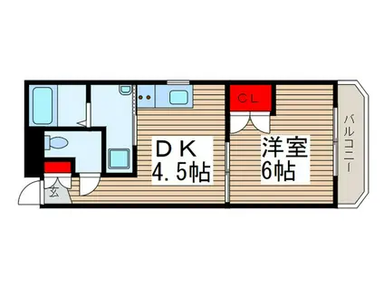 ウィンベルデュエット松戸(1DK/3階)の間取り写真