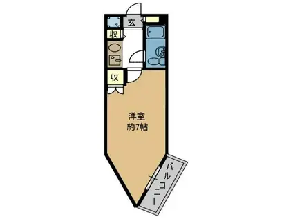 キューブ武庫川VII(1K/2階)の間取り写真