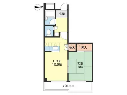 サテンサ堀久(1LDK/2階)の間取り写真