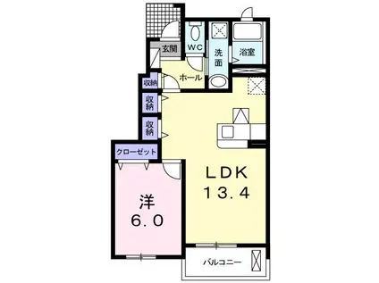 マーベラス(1LDK/1階)の間取り写真