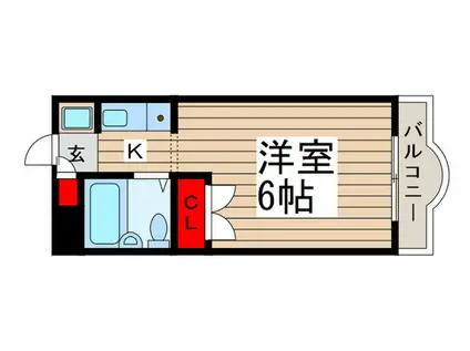 モンシャトー松戸2(1K/2階)の間取り写真