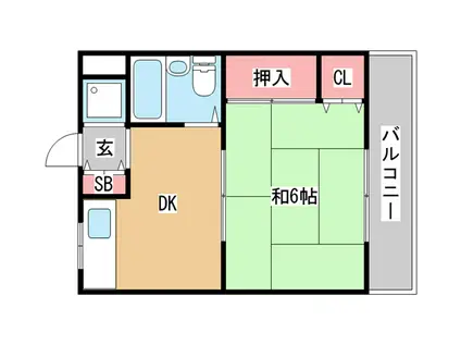 ハイム神田(1DK/2階)の間取り写真