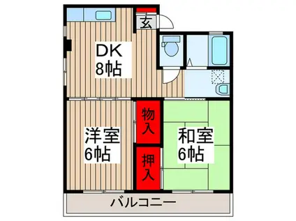 吉沢ビル(2DK/5階)の間取り写真