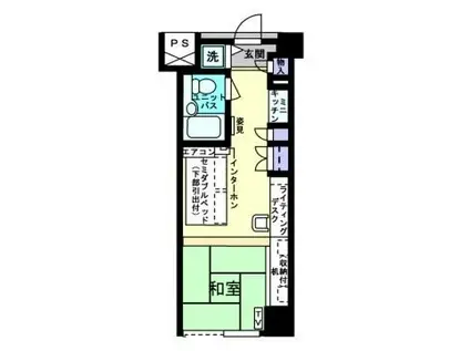 アルファコンフォート博多(ワンルーム/9階)の間取り写真
