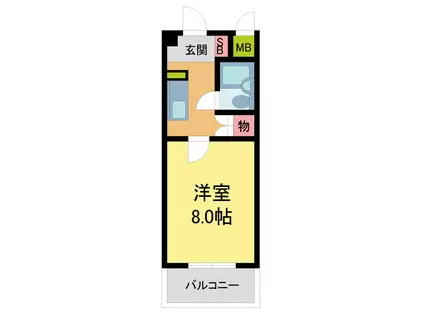 アメニティ武庫川(ワンルーム/2階)の間取り写真