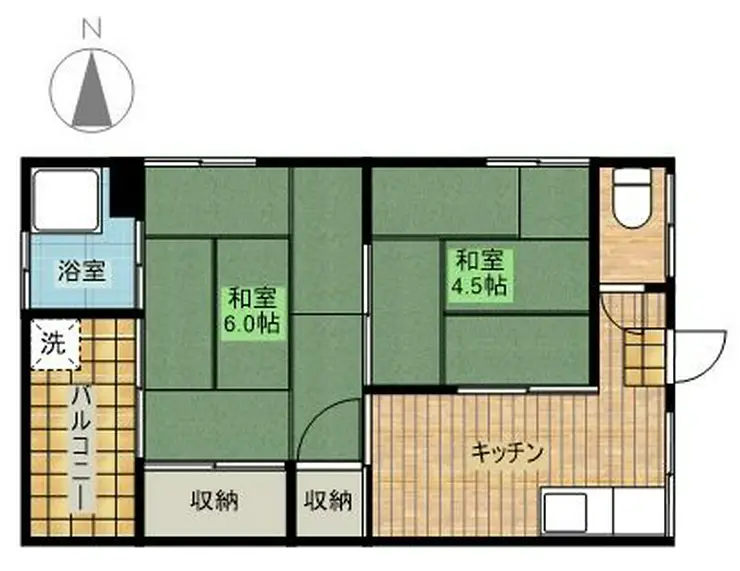 畑ヶ谷アパートI 2階階 間取り