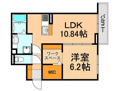 グラナーデ加賀(1SLDK/2階)の間取り写真