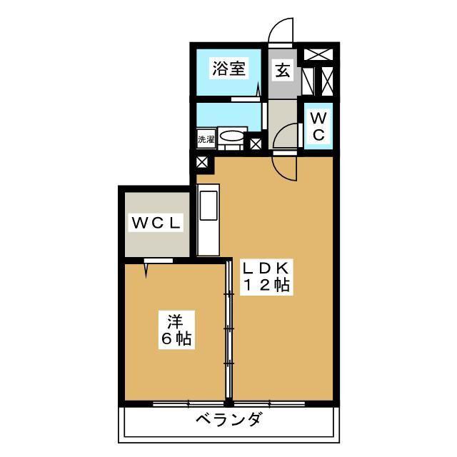 アベニューサイド本郷(1LDK/2階)の間取り写真