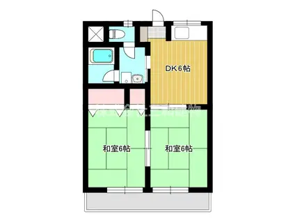 コーポ上野(2DK/2階)の間取り写真