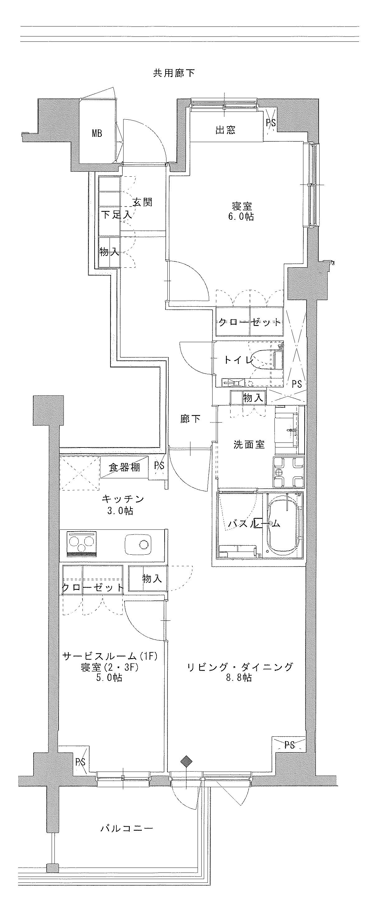 H-スクエア吉祥寺南町(2LDK/2階)の間取り写真