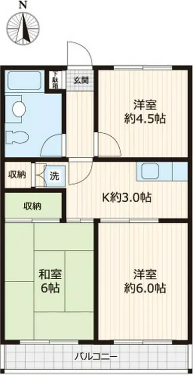 石田ハイツ 3階階 間取り