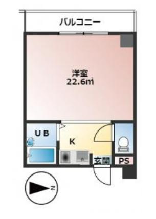 三景マンション(1K/2階)の間取り写真