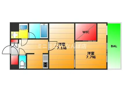 ザ・ミュージックコート(2K/6階)の間取り写真