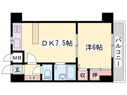 D-スクウェア加古川(1DK/3階)の間取り写真