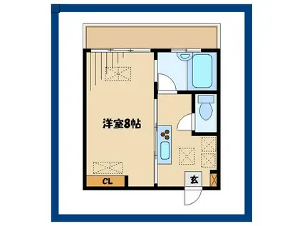 ルネスガーデン(1K/3階)の間取り写真