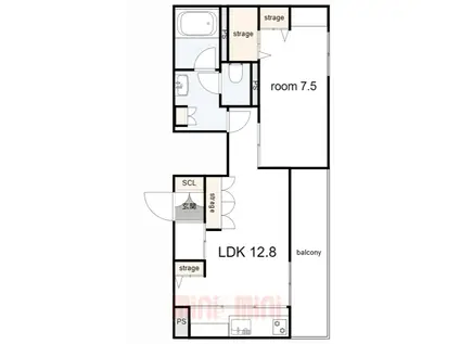 シャーメゾン甲子園口1丁目 レジデンス イースト(1LDK/3階)の間取り写真