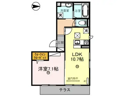 グローリー(1LDK/1階)の間取り写真