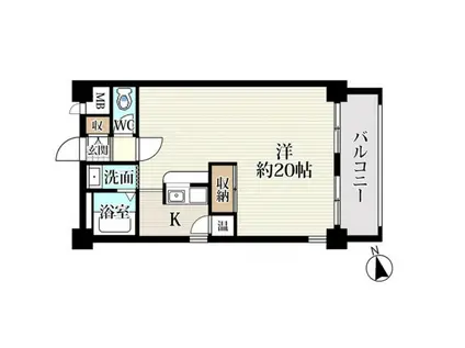 アーバン佐々木36(ワンルーム/4階)の間取り写真