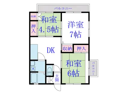 ハイツサンフラワー(3DK/2階)の間取り写真