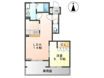 ロココプランB(1LDK/1階)の間取り写真