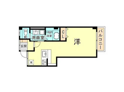 マンション向洋(ワンルーム/3階)の間取り写真