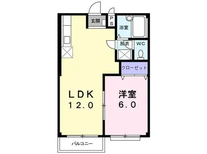 エルディム大塚(1LDK/2階)の間取り写真