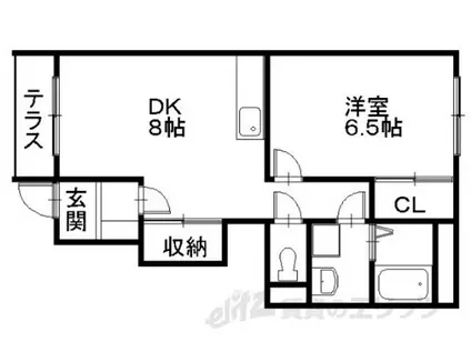 サンライズ21II(1DK/1階)の間取り写真