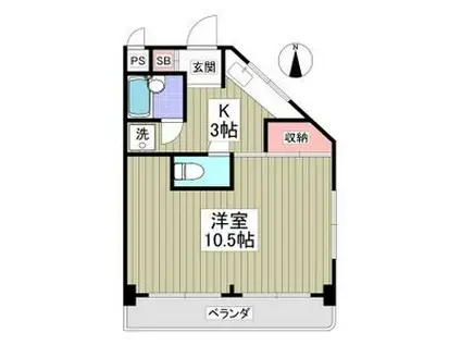 アルバスクエア(1K/3階)の間取り写真